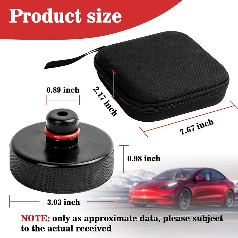 psler Jack Pad for Tesla 3/Y/X/S - Lifting Jack Pucks for Tesla Model 3 Y X S Accessories Quick Floor Jack Stand Rubber Pad Car Tire Lift Jack Point Protect Blocks Jack Parts Kit 4 Packs Black - Image 2